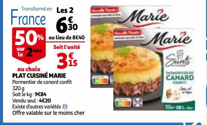 PLAT CUISINÉ MARIE