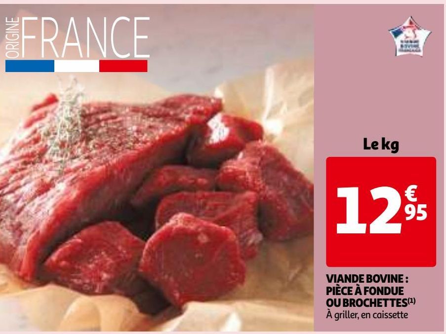 VIANDE BOVINE : PIÈCE À FONDUE OU BROCHETTES