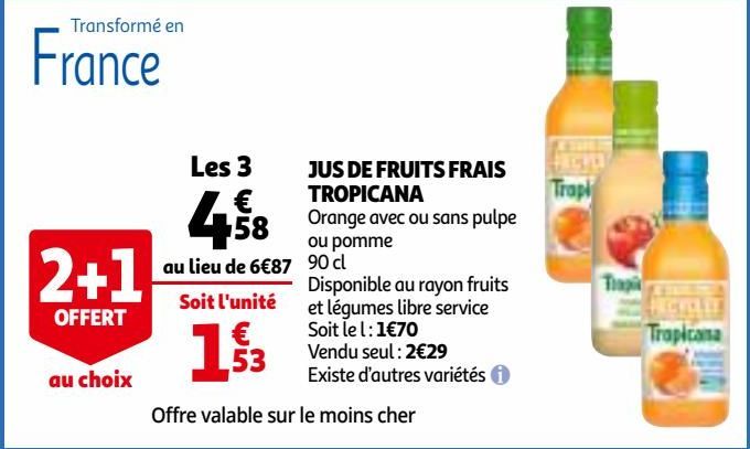 JUS DE FRUITS FRAIS TROPICANA