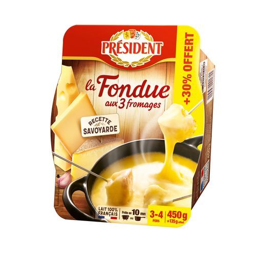 LA FONDUE AUX 3 FROMAGES PRÉSIDENT