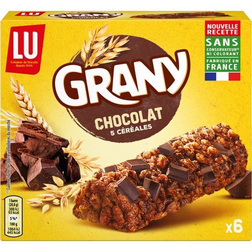 BARRE DE CÉRÉALES CHOCOLAT GRANY