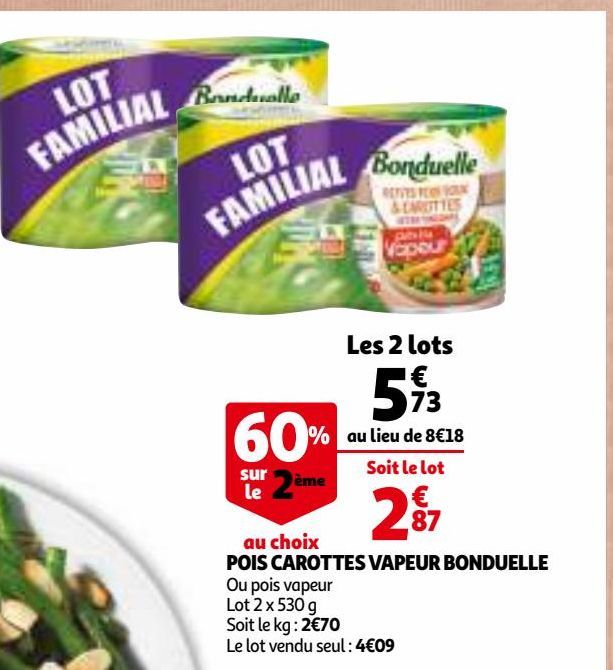 POIS CAROTTES VAPEUR BONDUELLE