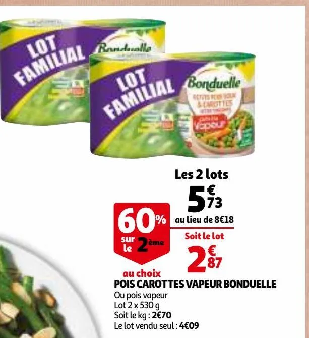 pois carottes vapeur bonduelle