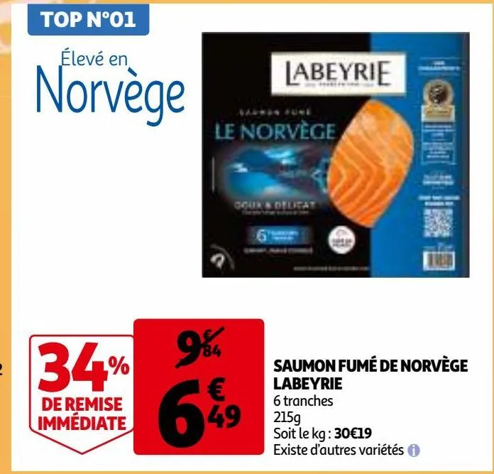 saumon fumé de norvège labeyrie