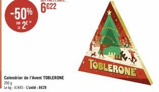 calendrier de l'Avent Toblerone