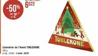 calendrier de l'avent toblerone