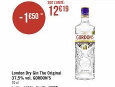 -1650  London Dry Gin The Original 37,5% vol. GORDON'S  SOIT L'UNITÉ:  12€19  GORDONS 