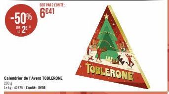 calendrier de l'Avent Toblerone