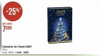 calendrier de l'Avent Lindt