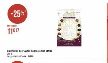 calendrier de l'avent lindt