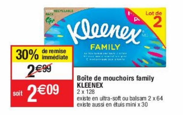 boîte de mouchoirs family Kleenex