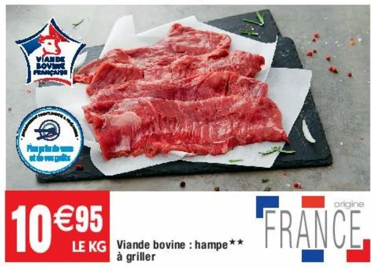 viande bovine: hampe à griller