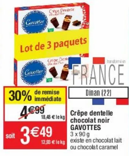 crêpes dentelle chocolat noir gavottes