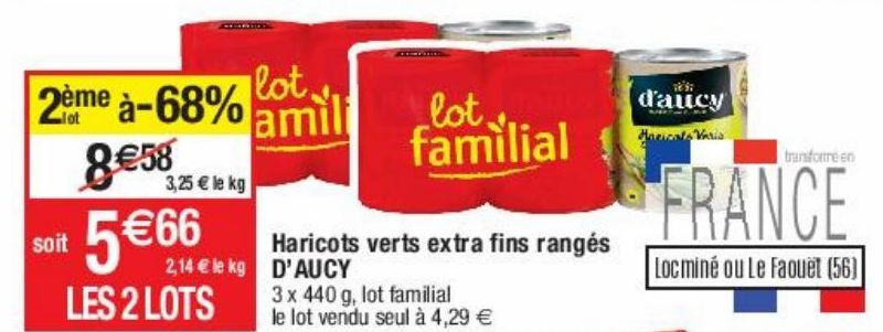 haricots verts extra fins rangés D'aucy