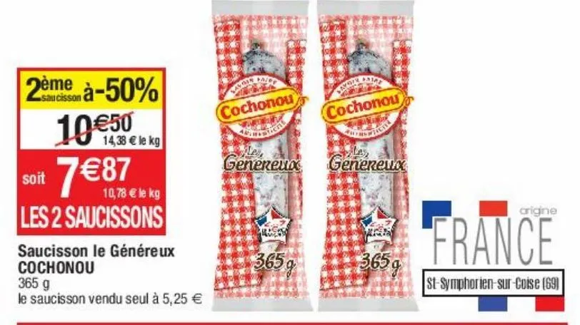 saucisson le généreau cochonou