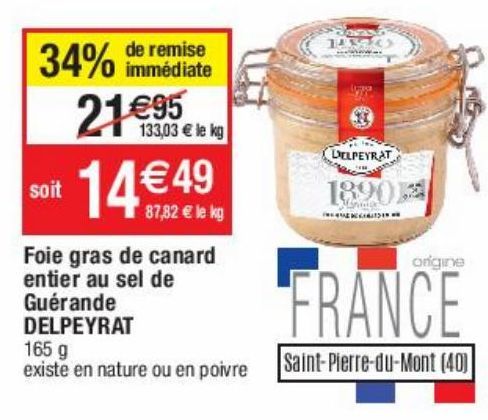 foie gras de canard entier au sel de guérande Delpeyrat