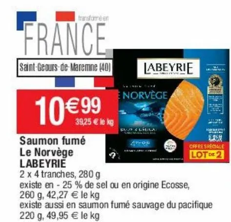 saumon fumé le norvège labeyrie