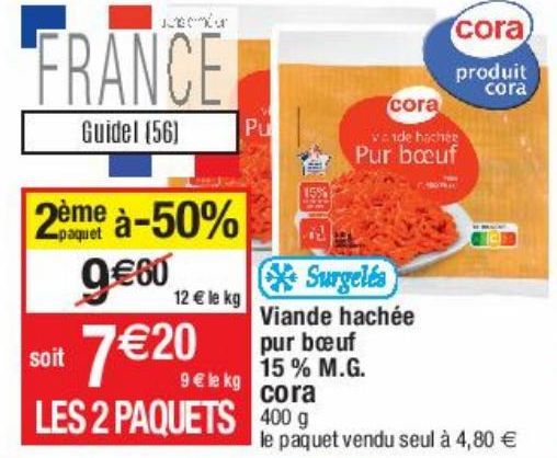 viande haché pur boeuf 15% M.G. Cora