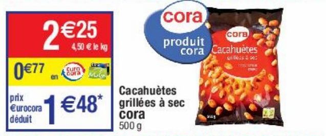 cacahuètes grillées à sec Cora