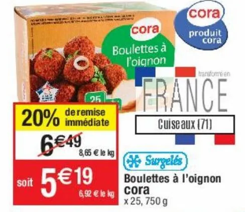 boulettes à l'oignon cora