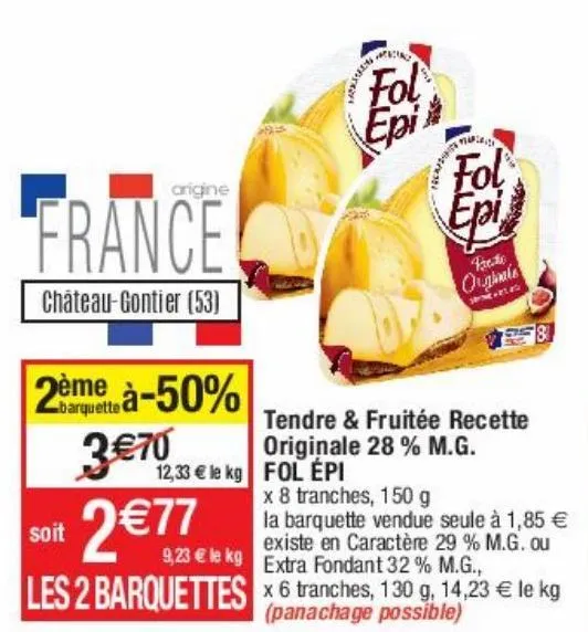 tendre & fruitée recette original 28% m.g. fol epi