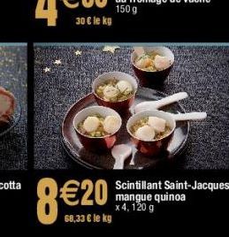 Scintillant Saint-jacques mangue quinoa