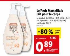 lait pour le corps Le petit marseillais