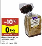 Pain de mie special sandwich complet Casado offre à 0,94€ sur Leader Price