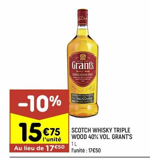 scotch whisky triple wood 40% vol. grant's
