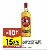 Scotch whisky triple wood 40% vol. Grant's offre à 15,75€ sur Leader Price
