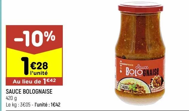 sauce bolognaise leader price