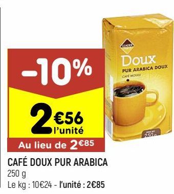 Café doux pur arabica Leader Price