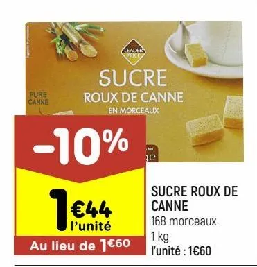 sucre roux de canne leader price