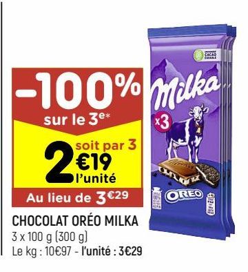 Chocolat oréo Milka