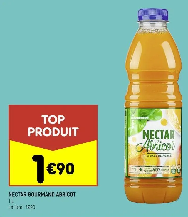 nectar gourmand abricot leader price