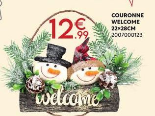 1.99  welcome  COURONNE WELCOME 22x28CM 2007000123 