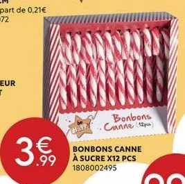 3.€19  thepp  bonbons canne à sucre x12 pcs 1808002495  bonbons canne (12) 