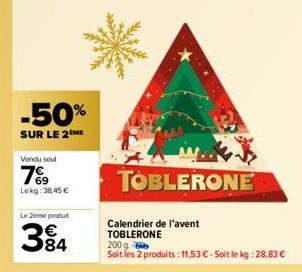 calendrier de l'Avent Toblerone