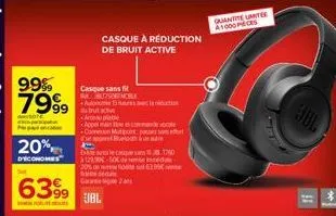 99%  7999  20%  d'economes  6399ubl  casque à réduction de bruit active  casque sans fil but750efncre  +autonomie es du but aroupable  appendale common mport perso eunapper bluetoot k  becques1760 129