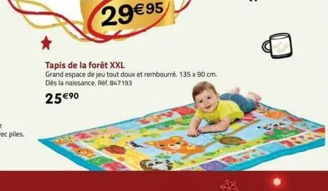 tapis de la forêt xxl  grand espace de jeu tout doux et rembourré. 135 x 90 cm.  dès la naissance. réf.847193  25 €⁹0 