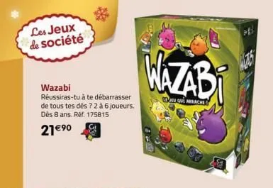 Acheter Jeu de dés Wazabi en ligne?