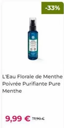 9,99 € 1,99€  -33%  l'eau florale de menthe poivrée purifiante pure menthe 