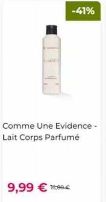 Promo 9,99 € 165,80€ -41% Comme Une Evidence-Lait Corps Yves Rocher