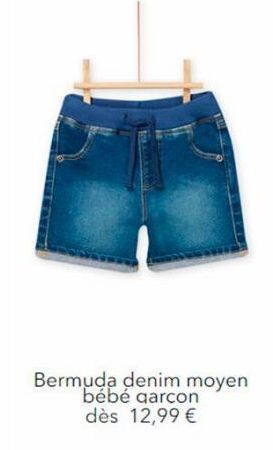 Bermuda denim moyen bébé garcon dès 12,99 € 