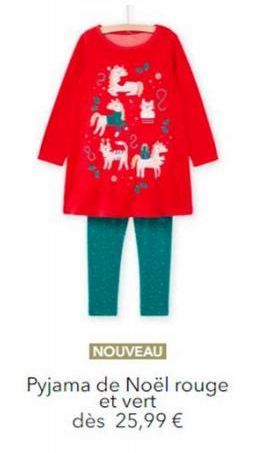 NOUVEAU  Pyjama de Noël rouge  et vert dès 25,99 € 