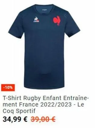 t-shirt rugby enfant entraîne-ment france 2022/2023 - le coq sportif 34,99 € 39,00 € 