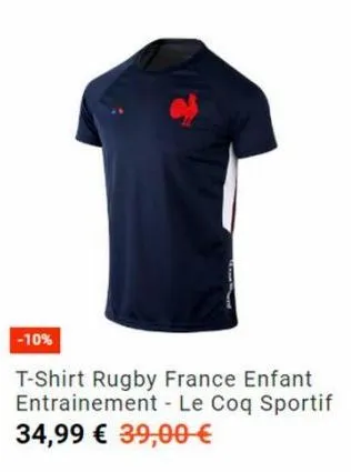 -10%  t-shirt rugby france enfant entrainement - le coq sportif 34,99 € 39,00 € 