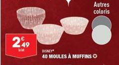 249  La lot  DISNEY 40 MOULES À MUFFINS  Autres coloris 