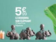 5€  LE BOUDDHA SUR ELEPHANT 12,5cm Poly 