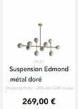 T  OPJET  Suspension Edmond  métal doré  Shopping Party: -20% dès 120€ et plus  269,00 €  offre sur BHV